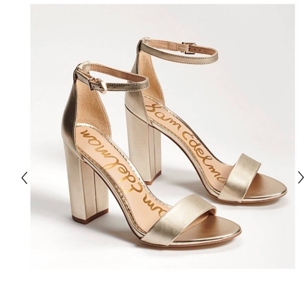 Sam Edelman Gold Yaro Block Heel Sandal